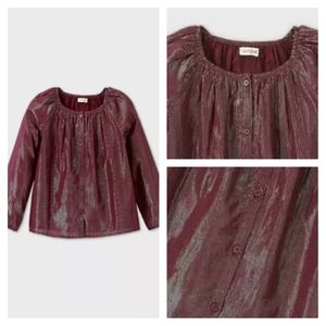 Cat & Jack Girls' Burgundy w/Metallic Short 4/5 NWT